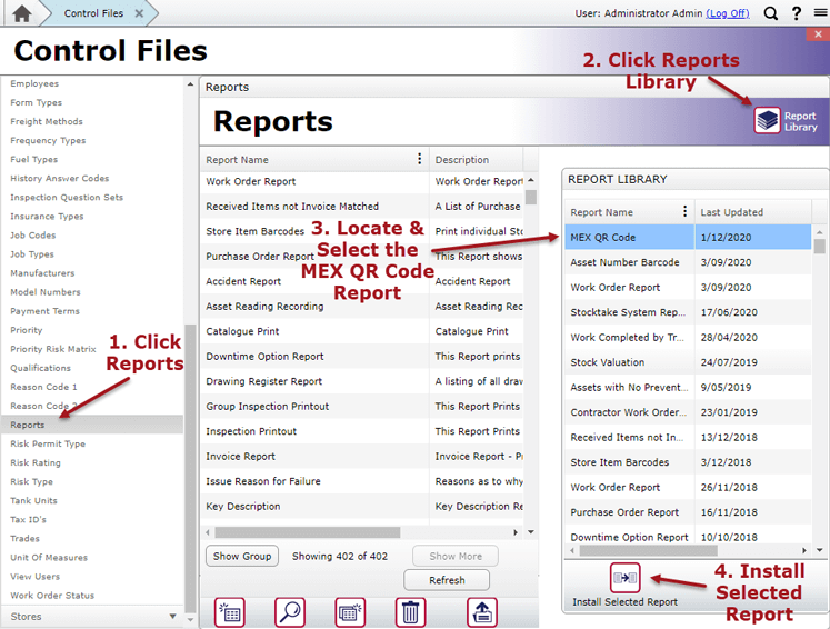 Installing QR Code Report