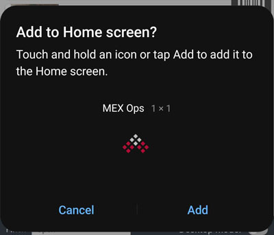 Android Confirm Add to Home Screen