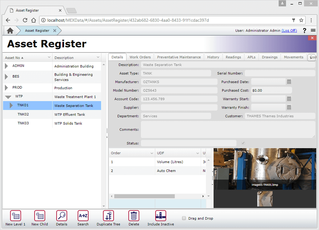 Document Carousel in Asset Register