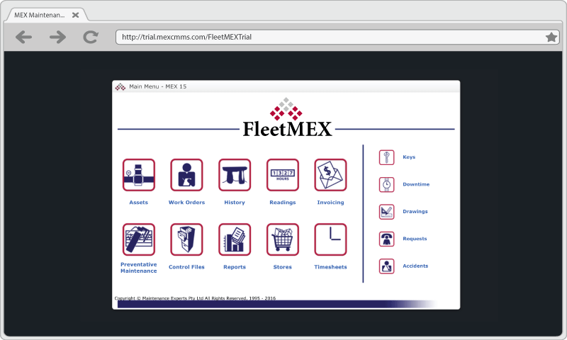 FleetMEX Main Menu