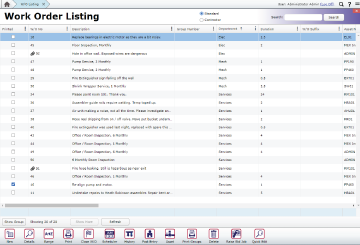 Work Order Listing