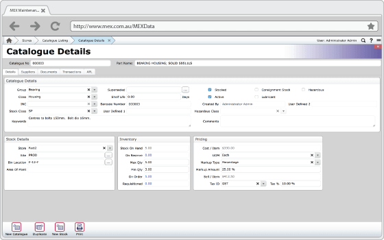 MEX Inventory Management